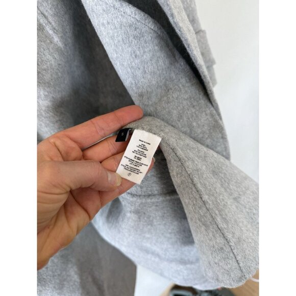 $899 Theory Coat Womens Small S Gray Wool Cashmere Long Overcoat Pockets Trench - Picture 7 of 8